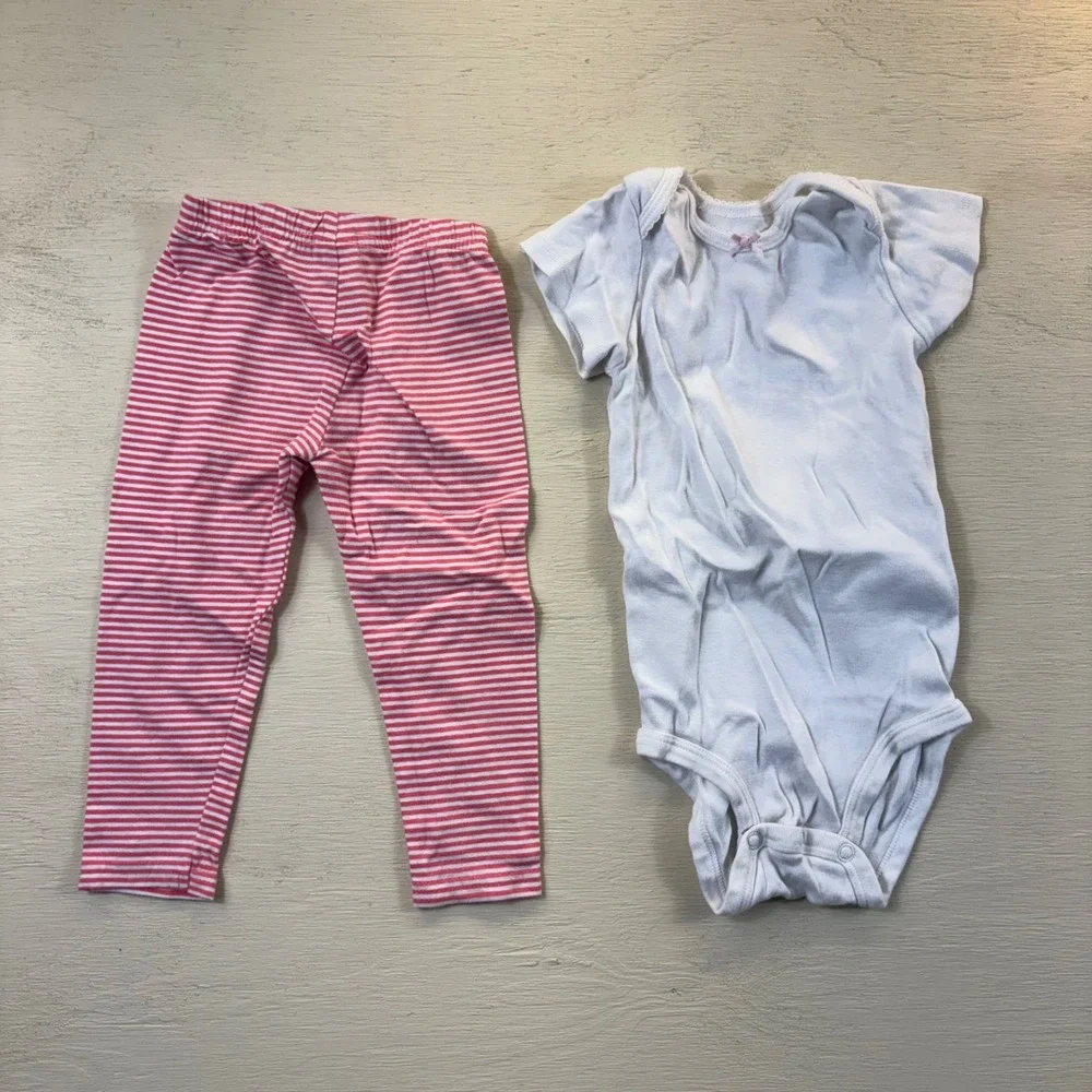 Carters Baby Girl 12 Months Clothes Bodysuits Leggings Cardigan 10pc Lot